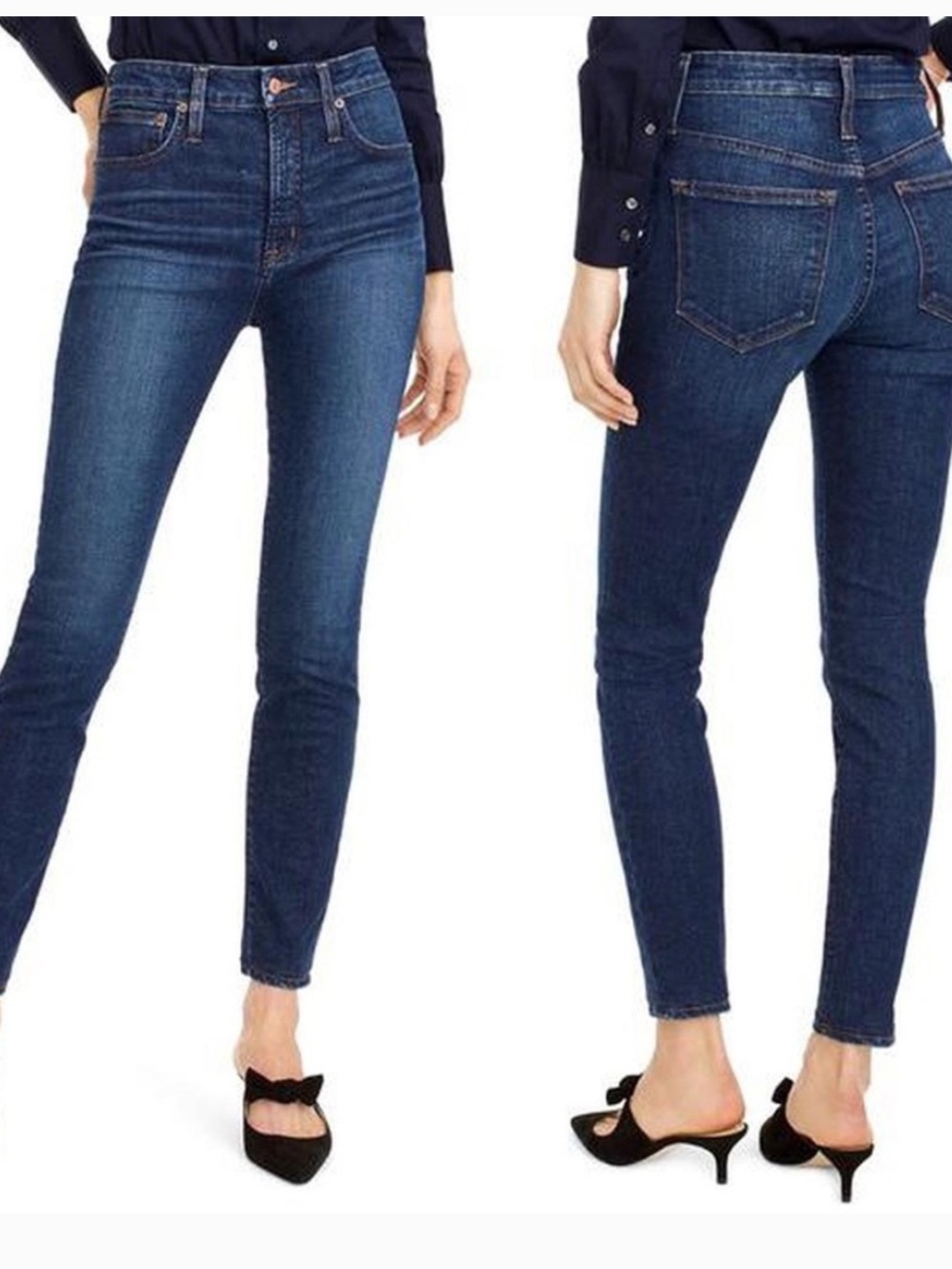 J.CREW High Rise Toothpick Jeans Dark Wash Stretch Blue Size 29